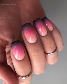 Super Cute Nails, Square Nail Designs, Short Square Nails, Nail Art Ombre, Short Acrylic Nails Designs, Dipped Nails, Cute Nail Designs