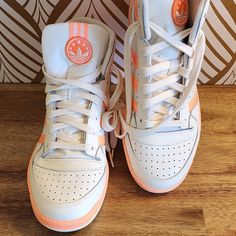 Nwt Women's Adidas Originals Forum Mid High Top. Neon Orange And White. New Unworn. Size 8 In Women. Neon Orange, Orange White, Adidas Shoes, Adidas Women, High Top, White Color, Adidas Originals, High Tops, Neon