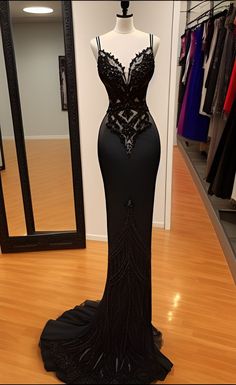 Prom Dress Black Mermaid, Insane Prom Dresses, Black Wedding Dress Tight, Mermaid Black Prom Dress, Black Wedding Mermaid Dress, Green Dress Aesthetic Formal, Masquerade Ball Prom Dresses, Black Gala Dresses, Goth Dress Prom