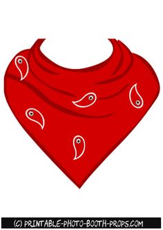 a red bandana with white designs on it