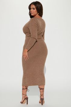 Available In Mocha And Pink. Sweater Midi Dress Long Sleeve V-Neck Button Front Fuzzy Stretch 70% Acrylic 30% Nylon Imported | Farrah Fuzzy Sweater Maxi Dress in Mocha size XS by Fashion Nova Fuzzy Dress, Midi Dress Long Sleeve, Sweater Midi Dress, Taylor Sweater, Sweater Maxi Dress, Xl Fashion, Fuzzy Sweater, Sweater Dress Midi, Pink Midi Dress