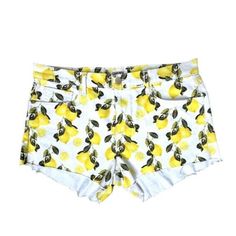 L’agence Audrey Mid-Rise Lemon Shorts New With Tag And Unworn. Frayed Hem And Yellow Lemon Print Give These Mid-Rise Shorts A Fun And Stylish Look. Raw Hem Is Longer In The Back To Provide Secure Coverage And Slightly Lifts At The Side To Lengthen The Look Of The Legs. Classic Five-Pocket Construction And Front Zip Fly Closure. Five-Pocket Style 98% Cotton 2%Spandex Machine Wash Made In Usa Trendy Yellow Shorts For Spring, Spring Lemon Print Bottoms, Yellow Cutoff Bottoms For Summer, Yellow Cutoff Shorts For Summer, Summer Yellow Cutoff Bottoms, Casual Bottoms With Lemon Print For Spring, Fitted Bottoms With Lemon Print For Spring, Casual Yellow Cutoff Jean Shorts, Casual Lemon Print Bottoms For Spring