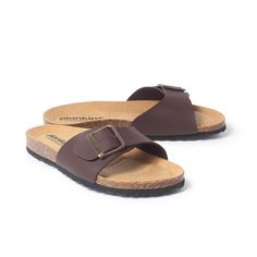 * Lightweight Summer Slides * Made by artisans in Spain * Vegan Leather Upper (Made with GRS Certified Recycled Synthetic Fibers) * Designed for comfort and style * Natural cork sole * Comfortable and cushioned midsole that conforms to your feet * Wear with just about anything This design is classic, Birkenstock type, made to feel comfortable, ideal to be at home, at work, etc., you take it off and put it on easily, which is what we often want in summer and also in winter at home. Despite being Summer Slides, Spain Design, Orthopedic Sandals, Slides For Women, Summer Slide, Cork Sandals, Leather Slide Sandals, Buckle Sandals, Slingbacks