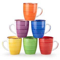 PRICES MAY VARY. 【12 Oz Coffee Mugs】This set of mugs measures 4.4 * 4 inches / 12 ounces and is suitable for any coffee lover.The colourful mug set are coloured by inorganic pigments at high temperatures, no fading and long lasting.Also this coffee cups is dishwasher and microwave safe. 【Decorate Your Table】 The vancasso Bonita collection is rich in colour and consists of a combination of 17 colours which complement each other. The stylish mugs will brighten up the table when combined with other Coffee Mugs Set, Coffee Cappuccino, Cocoa Tea, Brown Eye, Tea Milk, Large Coffee, Coffee Mug Sets, Mug Set, Ceramic Coffee Cups