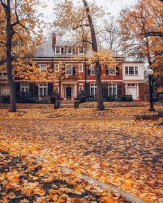 an instagram photo of a house in the fall