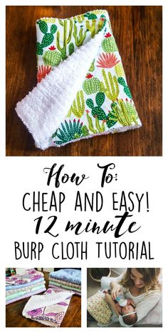 how to cheap and easy removable burp cloth