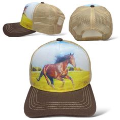 Gender: Mansize/Measures: Adjustablematerial: 100% Polyester Condition:100% New & High Qualitystyle: Snapback Hatcolor: Multicolorseason: All Seasonspackage Included: 1 Hatbrand: Unbranded/Boutiquecharacter: Horse Photography Closure: Snapbackoccasion/Activity: Working, Casual, Beach, Travel, Partycare Instructions: Hand Wash, Cold Water, Bleach Free, Air Drying. #Snapback #Summer #Cap #Hat #Animalpatch #Western Brown Baseball Cap For Rodeo, Beige Trucker Hat For Outdoor, Beige Adjustable Trucker Hat For Outdoor, Brown Snapback Baseball Cap For Rodeo, Brown Snapback Cap For Rodeo, Brown Snapback Hat For Rodeo, Adjustable Beige Trucker Hat For Outdoor, Brown Outdoor Baseball Cap, Brown Country Style Baseball Cap With Curved Brim