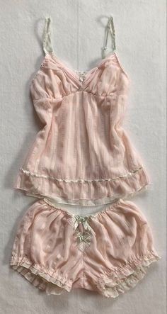 Sleeping Outfits, Pajamas Cute, Pastel Pink Color, Cute Pjs, Cute Sleepwear, Cute Pajama Sets, Pajama Outfits, Lace Tie, Cute Lingerie