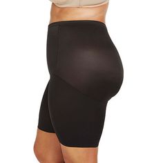 This waistline bike short is part of our Unbelievable Comfort Plus Size collection and is designed to provide firm control and support for those looking for shapewear in larger sizes. It sits at the natural waist, offering total comfort, and provides full coverage through the tummy, hips, and thighs shaping, toning, and compressing without pinching or feeling overly constrictive. Made from a high-performance, lightweight microfiber single-ply fabric that lies flat under clothes and feels cool against the skin, it is comfortable enough to wear every day. The back center seam shapes and defines the tush, and the cotton gusset is breathable on even your most active days. Plus, you'll love our revolutionary Wonderful Edge silicone strips around the clean finish leg openings that means no ridin Compressive Mid-thigh Biker Shorts Shapewear, Shaping Shapewear For Workout, Short Length, Fitted Mid-thigh Workout Shapewear, Compression Biker Shorts With Smoothing For Shapewear, Fitted Mid-thigh Length Workout Shapewear, Compression Smoothing Biker Shorts For Shapewear, Compression Biker Shorts With Smoothing Shapewear, Compression Shapewear Biker Shorts, Fitted Mid-thigh Shapewear For Workout