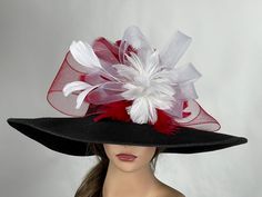 "It is my own unique design. Vogue hats are perfect for horse racing events, church, the Kentucky derby, weddings, garden tea parties and charity events. 100% Brand new, hand made and high quality. Brim is approx. 5.5.\"-6\" One size hat (21\" - 22.5\") adjustable inner band Please feel free to ask me any questions or special requests. Please visit my other shop https://www.etsy.com/shop/BridalWorldAccessory Thank you very much for shopping at my shop. Have a great day." Derby Hats Diy, Hat Tea Party, Royal Ascot Hats, Ascot Hats, Hat Wedding, Bridal Hat, Pheasant Feathers, Elegant Hats