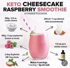 a recipe for keto cheesecake raspberry smoothie