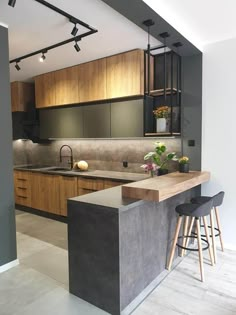 Aquarium Architecture, Desain Pantry, Kabinet Dapur, Modern Kitchen Cabinet Design, Modern Kitchen Interiors, Kitchen Interior Design Modern, Kitchen Design Plans, Kitchen Decor Modern, Modern Kitchen Cabinets