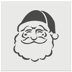 santa claus's face is shown in black and white, on a gray background