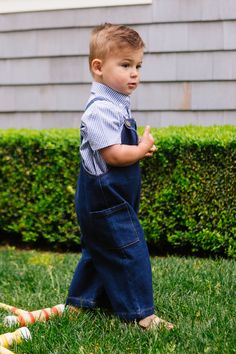 Introducing the Alex Overalls, your little guy's summer wardrobe essential! Crafted from cool dark blue denim, these overalls feature functional button shoulder straps and a comfortable smocked back panel. With ankle-length pants and handy pockets, they're perfect for exploring sunny days with ease and style. Summer Wardrobe Essentials, White Dress Party, Boys Romper, Bridesmaids And Groomsmen, Dark Blue Denim, Girls Dresses Summer, Ankle Length Pants, Denim Overalls, Everyday Dresses