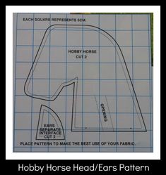 an image of a sewing pattern for a horse head