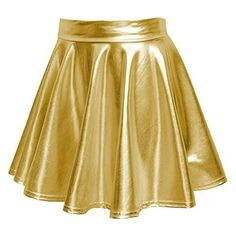 Npasoilc Skirts For Women Pleated Mini Skirts High Waist A Line Fall Winter Skirts Trendy Skater Tennis Skirt Nightclub Skirt Size: L.  Color: Gold. Night Club Skirt, Rave Skirt, Flared Skater Skirt, Shiny Skirts, Long Midi Skirt, Performance Stage, Gold Skirt, Look Short, Metallic Look