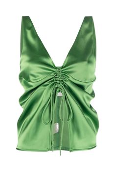 London College Of Fashion, Vest Designs, Dolce E Gabbana, Green Top, Green Tops, Tank Top Designs, Mode Inspiration, Looks Vintage, Silk Top