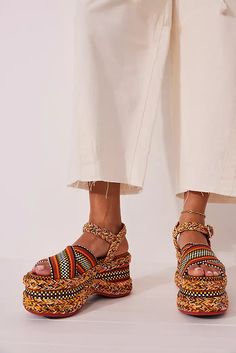 Sandals | Free People UK Flatform Sandals, Over 50 Womens Fashion, Buckle Shoes, Unique Shoes, Sneaker Heels