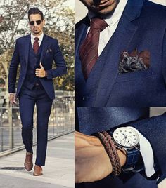 Class #hqmensfashion  @whatmyboyfriendwore by hqmensfashion Style Gentleman, Classy Suits, Jeans Street Style, Wedding Suits Groom, Stylish Suit, Navy Suit