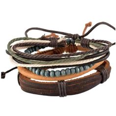 4-Piece Boho Hippie Bracelet Set. Made with Beads, Leather, and Hemp. Typically delivers within 2-4 business days! 1001 Hippie Accessories, Popular Bracelets, Cotton Bracelet, Estilo Hippy, Hippie Bracelets, Hippie Bags, Casual Jewelry, Punk Jewelry, Mens Leather Bracelet