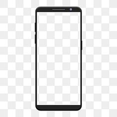 a black and white phone with a blank screen on the front, against a checkered background