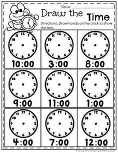 the telling time worksheet for children to learn how to tell time on clocks