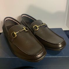 Offers Always Welcomed These Loafers Craft A Handsome Look With Fine Leather And A Shining Buckle Detail. A Lightly Cushioned Footbed, Traction Sole And Supple Construction Add Comfort. Cushioned Footbed; Traction Sole; Leather Upper; Leather Lining Original Price: $150 Size: 9.5 Material: Leather Condition: New With Box Brown Slip-on Boat Shoes For Formal Occasions, Formal Leather Flat Boat Shoes, Formal Flat Leather Boat Shoes, Formal Boat Shoes With Leather Footbed And Round Toe, Elegant Brown Round Toe Boat Shoes, Elegant Brown Boat Shoes With Round Toe, Formal Flat Boat Shoes With Leather Sole, Casual Office Dress Shoes With Branded Insole, Brown Flat Dress Shoes For Formal Occasions