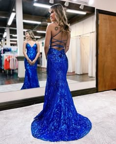 Fabric: Sequin£» Silhouette: Sheath/Column; Neckline: V Neck; Hemline/Train: Floor-Length; Embellishment: Sequin Applique£» Sleeve: Sleeveless;? Waist: Natural; Back Style: Zipper; Built-In Bra: Yes; Shown Color: Royal Blue; Season: Spring; Summer; Fall; Winter; Okdais could custom made 70+ colors & all sizes, if you do not find the color name listed, pls leave note on special instruction to note the exact color you need.Also custom size is available, if you need your dress customized, pls leave your?bust, waist, hips & barefoot height size in the order remark. Thank you. Sparkly Formal Dress, Blue Sequin Prom Dress, Trumpet Prom Dress, Prom Dresses For Sale, Lace Mermaid, Stunning Gowns