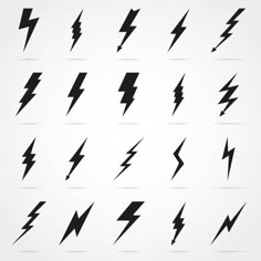 black lightning bolt icons set on white background stock photo getty - graffieren