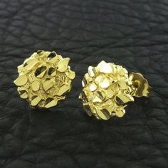 Yellow Gold Nugget Stud Earrings, Nugget Earrings, 10k Gold Nugget  Earrings, Gold Nugget Stud Earri Gold Men Earrings, Gold Cluster Earrings For Anniversary, Gold Round Cluster Earrings For Pierced Ears, Gold Cluster Earrings In 14k Gold, 14k Yellow Gold Pierced Cluster Earrings, Gold Cluster Earrings With Diamond Cut In 14k Gold, Gold Hallmarked Cluster Drop Earrings, Gold Hallmarked Round Cluster Earrings, Gold Diamond Cut Cluster Earrings In 14k Gold