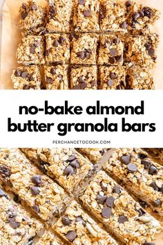 Quick and Easy No Bake Gluten-free Almond Butter Granola Bars. Oat Granola Bars, Healthy Homemade Granola Bars, Homemade Granola Bar, Almond Butter Granola, Honey Making, Homemade Granola Bar Recipe, Homemade Granola Bars Healthy, Coconut Chia Seed Pudding, Healthy Homemade Granola