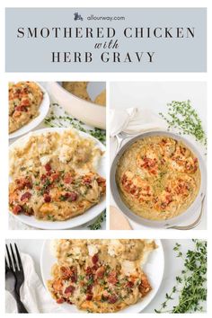 the recipe for this chicken and herb gravy is shown