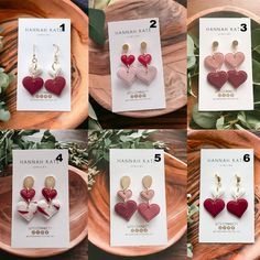 the instructions for making heart shaped earrings