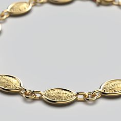 Discover our exquisite Italian Gold Bracelet, a true masterpiece of craftsmanship and elegance. Crafted in your choice of 14k or 18k solid gold, this Baroque Style Link Bracelet is a radiant symbol of luxury and style. The Baroque-style links are reminiscent of the grandeur of the Baroque era, with their intricate and ornate design. This bracelet is a blend of classic charm and modern sophistication, making it the perfect accessory for any occasion. 7.5 inch length -18,5 cm- 18k or 14k solid gol Luxury Engraved Oval Link Bracelet, Luxury Engraved Rose Gold Bracelet, Luxury Oval Link Bracelets With Polished Finish, Luxury Oval Link Bracelet With Polished Finish, Luxury Gold Oval Link Bracelet For Gift, Timeless Engraved Yellow Gold Bracelets, Timeless Engraved Yellow Gold Bracelet, Elegant Engraved Rose Gold Bracelet, Luxury Oval Rose Gold Bracelets