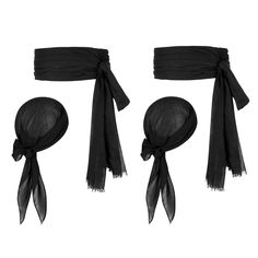 three black scarves tied to each other