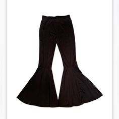 High Waist Comfy Stretch Palazzo Pants. Size M. Nwot Trendy Black Flare Pants, Trendy Fitted Black Wide Leg Pants, Trendy Black Wide Leg Flare Pants, Trendy Black Flare Wide Leg Pants, Trendy Black Flared Wide Leg Pants, Casual Flare Bottoms For Party, Black Flare Bottoms For Night Out, Black Flare Wide Leg Pants For Summer, Casual Flare Pants For Night Out