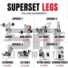 a diagram showing how to use the superset legs for strength and tone training