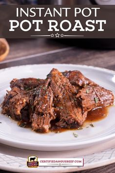 instant pot roast on a white plate