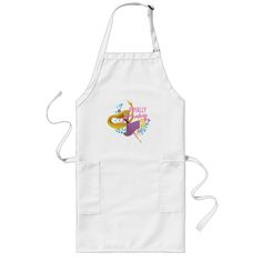 a white apron with an image of a snowman on it