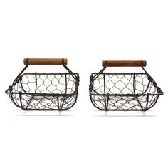 PRICES MAY VARY. Measures is 6-1/2" X 6-1/2" X 2-1/2"H (not include handle), 2 PCS in a set Made of wire handicraft and rustic primitive style design, small size and sturdy baskets Decorative accents with artificial rusty coated and texture for any room Can be used as household, living room, kitchen, egg baskets, gathering baskets, condiments and snack dessert serving baskets, storage organizer and more Great gift for family, friends, neighbors and acquaintances CVHOMEDECO. is a home and garden Chicken Wire Baskets, Egg Baskets, Chicken Wire Basket, Room Pantry, Wire Egg Basket, Entryway Porch, Wire Fruit Basket, Seagrass Storage Baskets, Baskets Storage