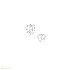 two hearts with an angel on them are drawn in white and gray ink, one is smaller than the other