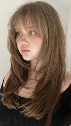 Hair Inspiration Long, Bangs With Medium Hair, Hairstyles For Layered Hair, Haircuts Straight Hair, Long Hair With Bangs, Dye My Hair, Cut My Hair, Hair Inspo Color