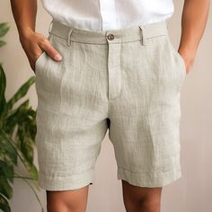 Season:Summer; Fabric:Linen Cotton Blend; Gender:Men's; Style:Fashion,Casual; Occasion:Outdoor,Going out,Daily; Fit Type:Regular Fit; Function:Comfort,Soft,Breathable; Waistline:Mid Waist; Pattern:Plain; Design:Pocket,Button,Zipper; Pants Type:Summer Shorts,Linen Shorts,Shorts; Front page:FF; Listing Date:12/06/2023; Hips:; Length:; Waist:; Fit US Size:null; Fit UK Size:null; Fit EU Size:null Going Out Fashion, Shorts Dress, Shorts Linen, Womens Basic Tops, Mens Outdoor Jackets, Cotton Linen Pants, Zipper Pants, Outwear Women, Dress Shorts