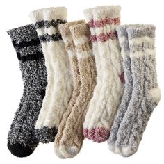 PRICES MAY VARY. Cozy & Warm: Our women's fuzzy slipper socks are made with a blend of high-quality materials. They are incredibly soft, breathable, and durable, providing cloud-like comfort that will keep your feet and toes warm during cold weather. Let these cozy socks protect your feet and provide lasting warmth on chilly winter days! Fluffy & Soft: Our slipper and sleep socks for women are designed with high-tech microfiber, elastic fabrics, and soft-touch features to ensure maximum comfort Sleeping Socks, Cabin Socks, Fluffy Socks, Comfortable Slippers, Christmas Material, Sock Packs, Fuzzy Slippers, Fuzzy Socks, Cozy Socks