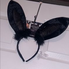 Black Bunny Ear Headband Brand New Nwt Size Adult Smoke Free And Pet Free Household Puppy Ears Headband, Black Bunny Ears, Bunny Ear Headband, Bunny Ears Headband, Black Bunny, Bunny Outfit, Ears Headband, Bunny Ears, Ear Headbands