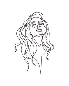 a line drawing of a woman's face