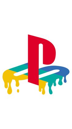 the playstation logo with paint dripping from it's bottom and bottom half, on a white background