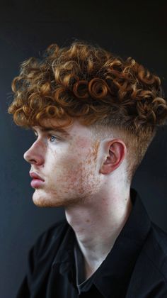 Explore curly hair hairstyles for men with fades for a modern twist! Visit our page for fade styling tips. Save this pin for fade hair ideas! #CurlyHair #FadeCuts #MensFashion Masculine Hairstyles, Ginger Curly Hair, Jawline Goals, Male Curly Hairstyles, Red Head Boy, Ginger Hair Men, Male Haircuts Curly, Curly Undercut, Fade Hair