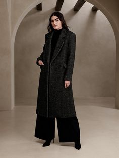 Petite Cortazar Herringbone Topcoat | Banana Republic Herringbone Coat, Long Wool Coat, The Supreme, Fashion Line, Fall Winter Outfits, Top Coat, Wool Coat, Winter Coat, Herringbone