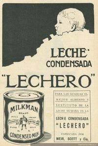 an old advertisement for milk with a man's face in the center and words below it